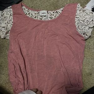 Pink shirt lace back